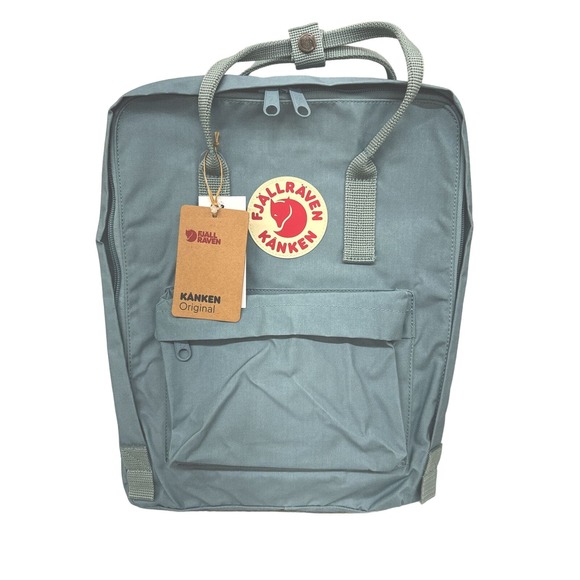 Fjallraven Kanken Backpack 23510. Sky Blue. Inside Front And Side Pockets.